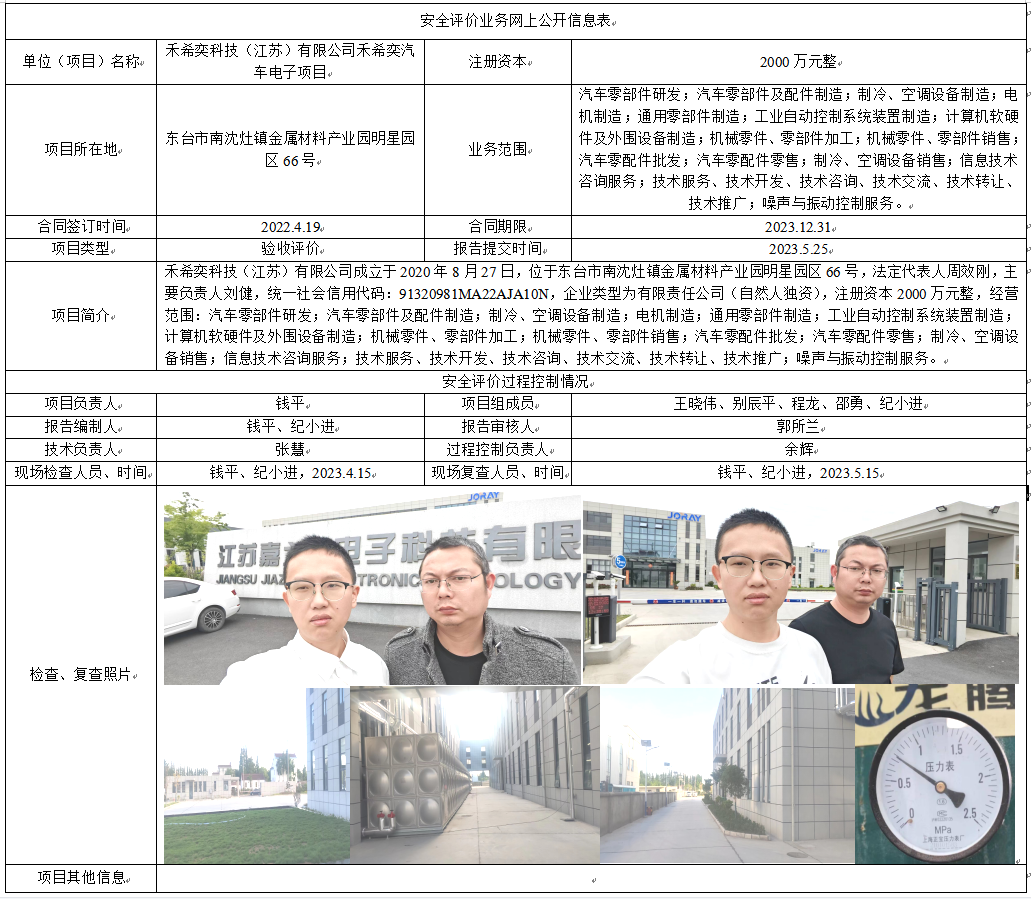 禾希奕科技（江苏）有限公司禾希奕汽车电子项目
